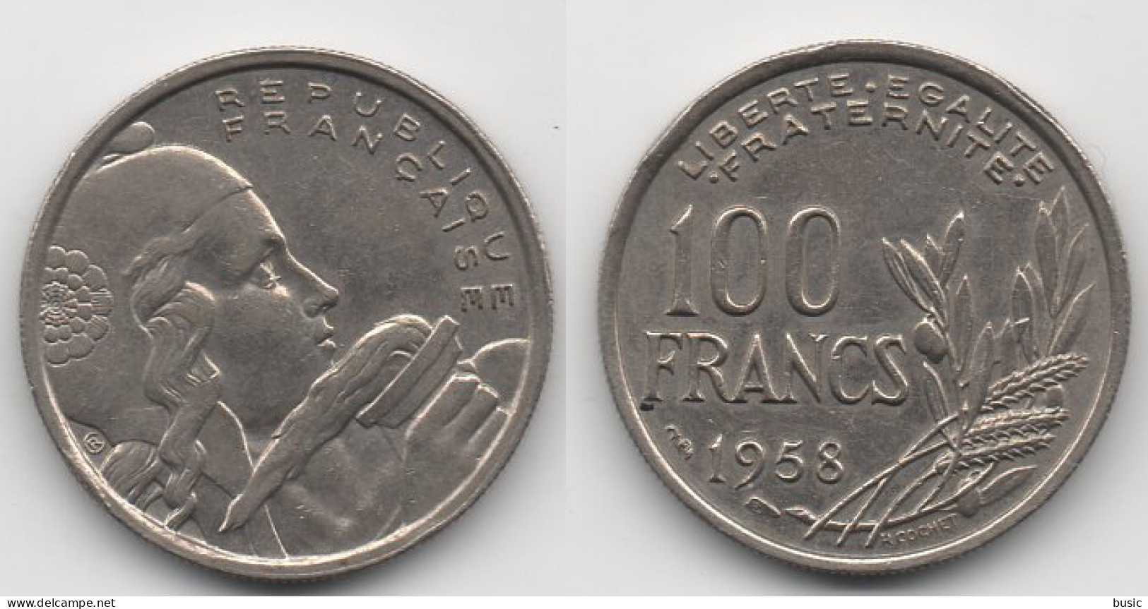 + FRANCE   + 100  FRANCS 1958  + - 100 Francs
