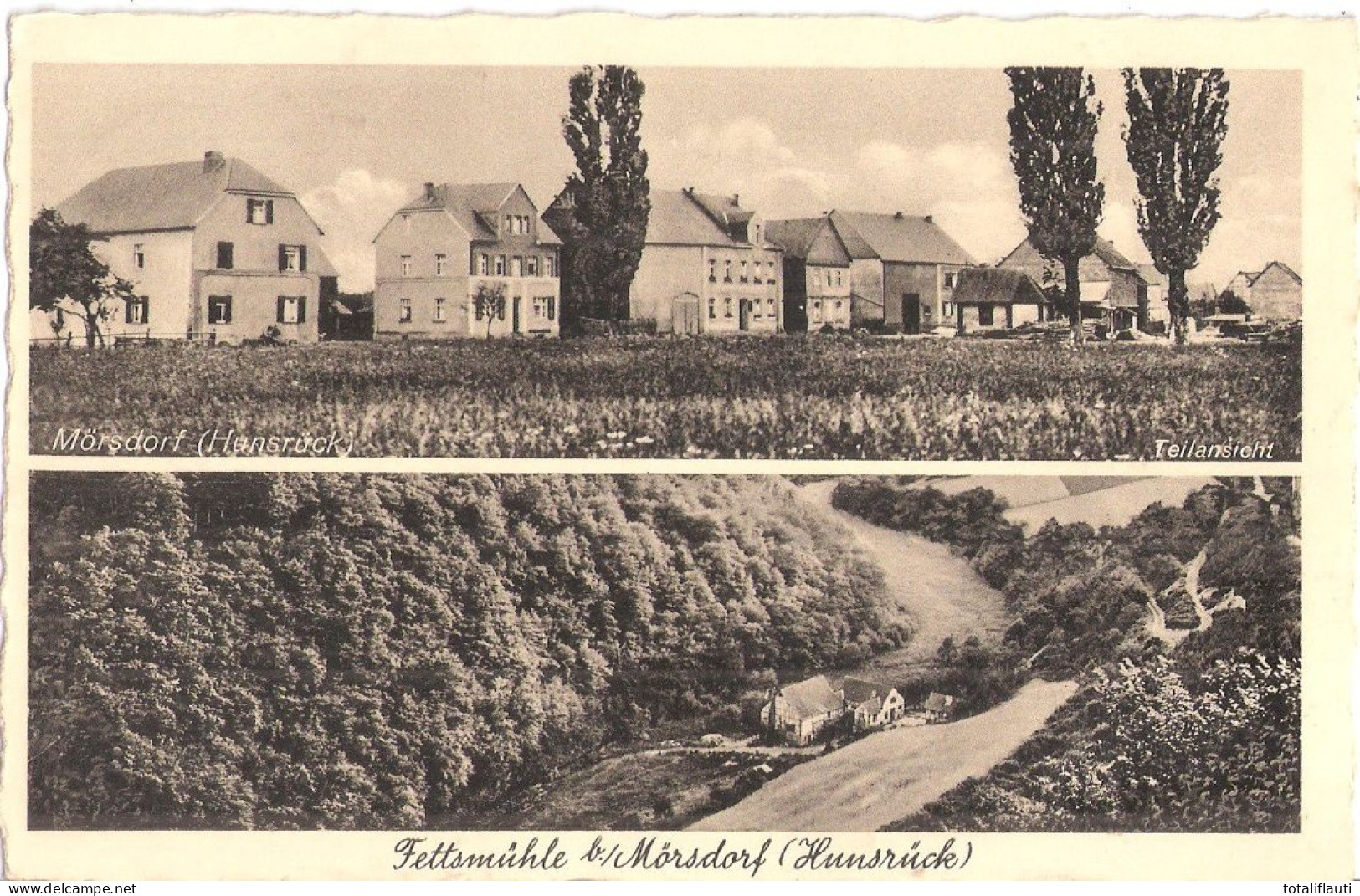 MÖRSDORF Hunsrück Kastellaun Teilansicht Fettsmühle Aus Der Vogelschau Gelaufen 27.10.1939 - Kastellaun