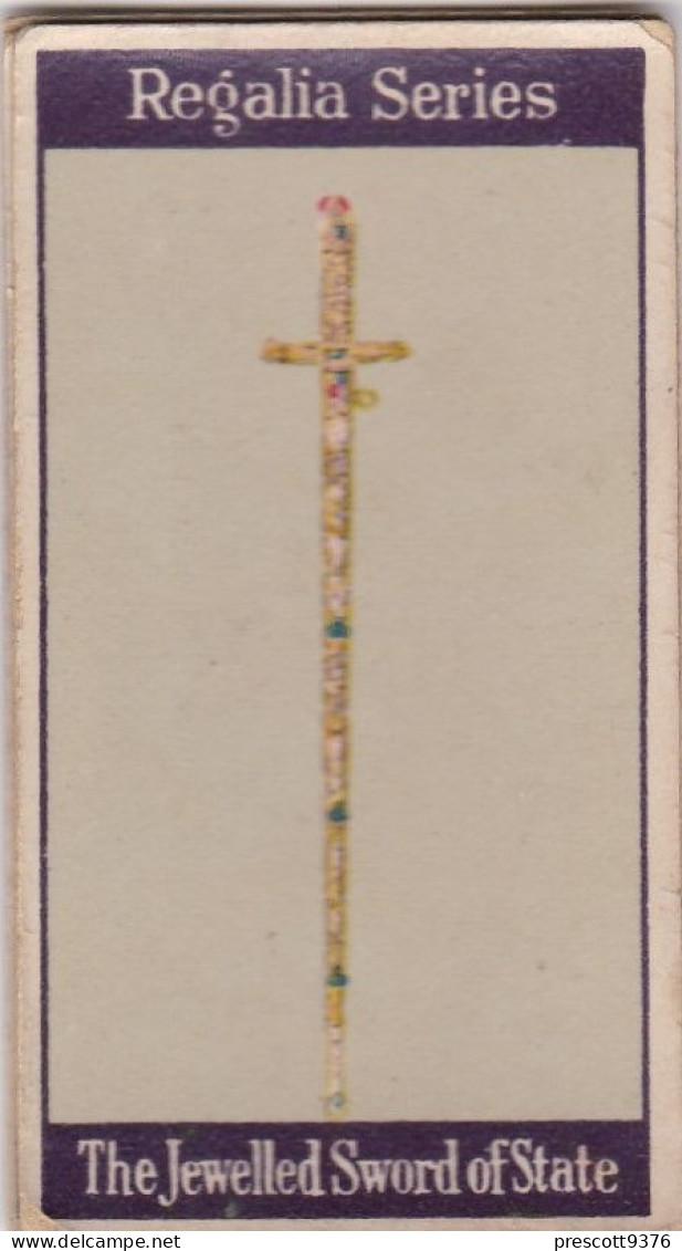 16 Jewelled Sword Of State - Carreras Cigarette Card - Regalia Series 1925 - Royalty - Player's