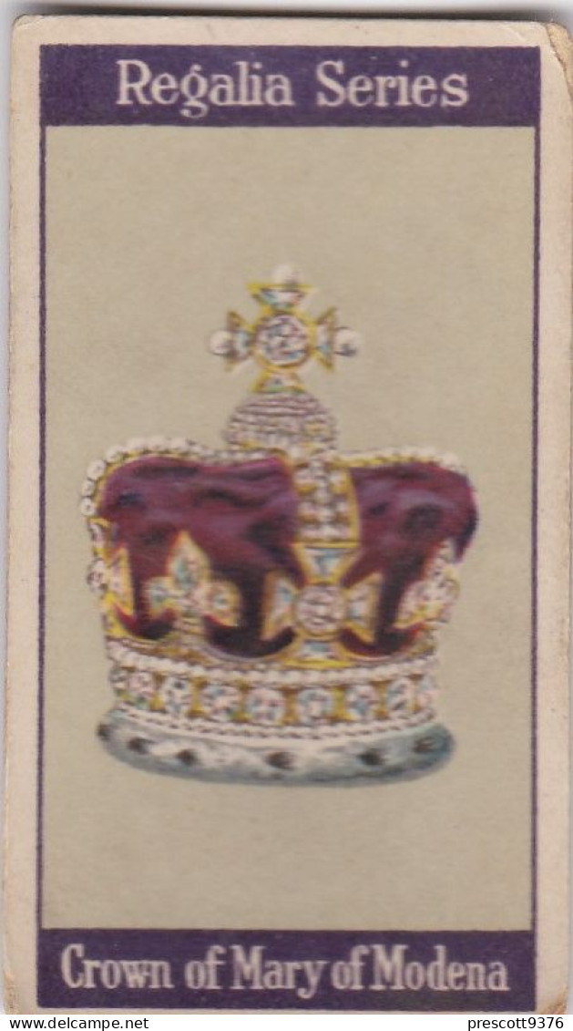15 Crown Of Mary Of Modena - Carreras Cigarette Card - Regalia Series 1925 - Royalty - Player's