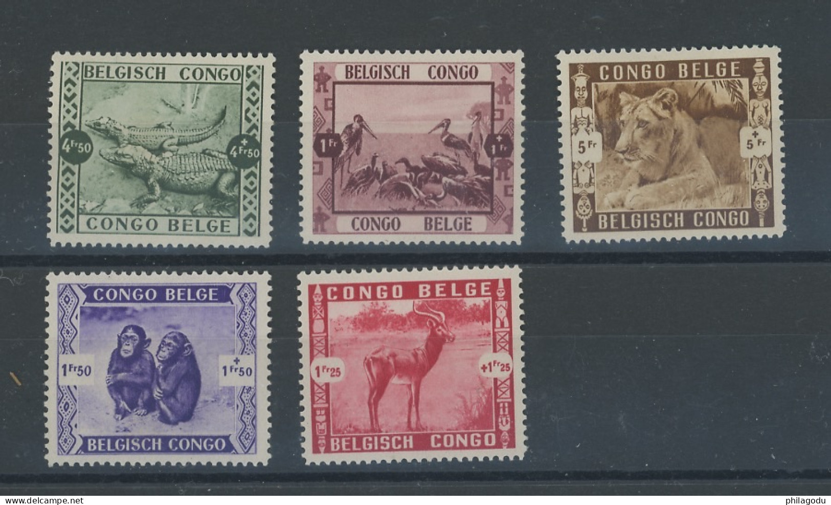 1939. ZOO * 209/213 *. Forte Charnière. Cote 40-€.  Lion Singes Affen Monkeys - Ungebraucht