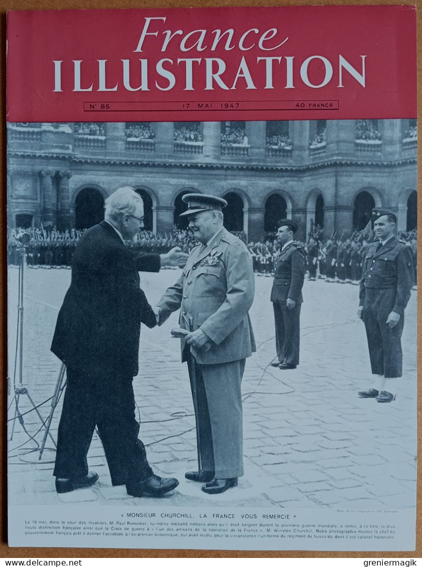 France Illustration N°85 17/05/1947 Churchill/Viet-minh Tonkin/Remaniement Ministériel/Rideau De Fer Berlin/Beauvais - Informaciones Generales