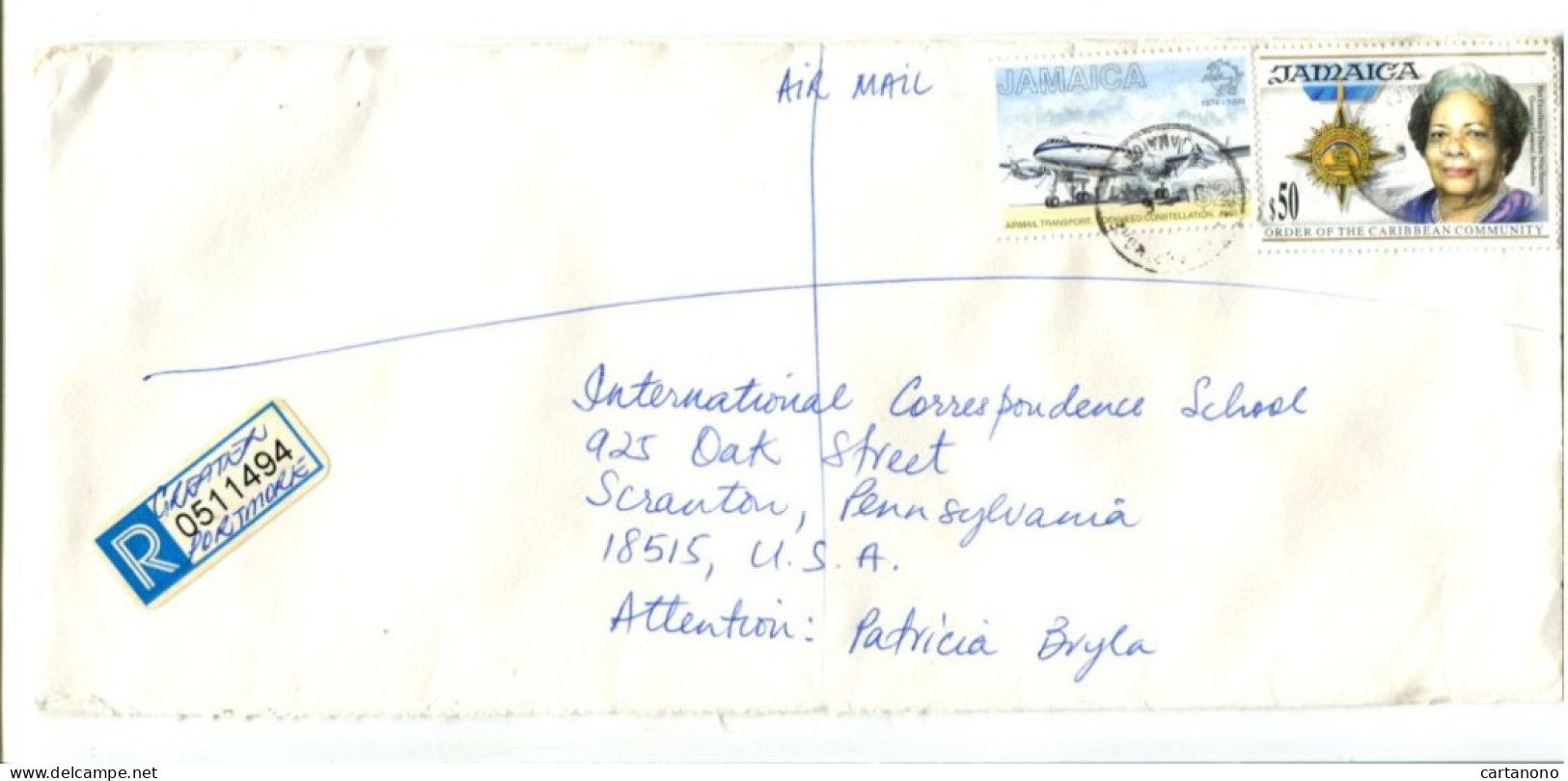 JAMAIQUE - Affranchissement Sur Lettre Recommandée - U.P.U. / Avion / - Giamaica (1962-...)