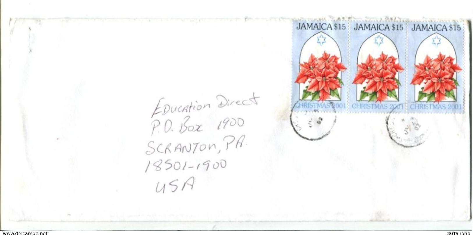 JAMAIQUE - Affranchissement Sur Lettre - Christmas 2001 / Fleurs - Jamaica (1962-...)