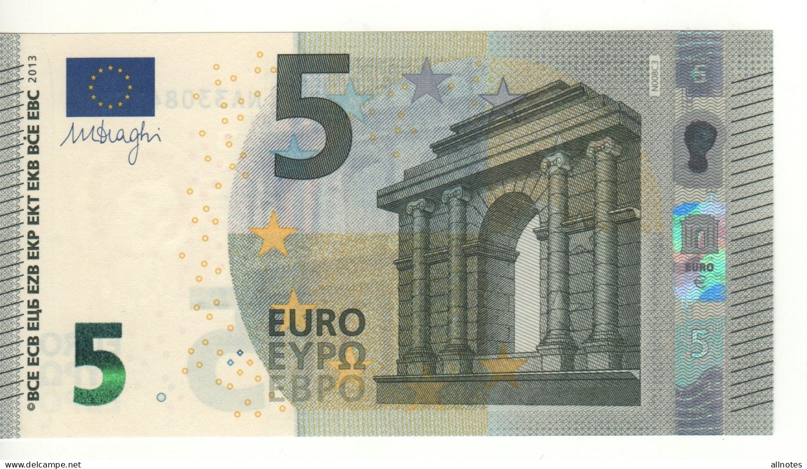 5 EURO  "Austria"    DRAGHI    N 008 C3     NA3308475295  /  FDS - UNC - 5 Euro