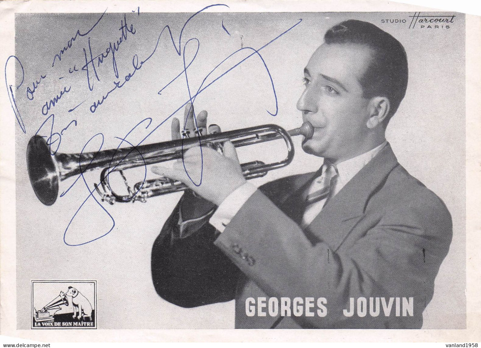 GEORGES JOUVIN-autographe Sur Programme Pathé Marconi Format 13 X 18 Cm - Sänger Und Musiker