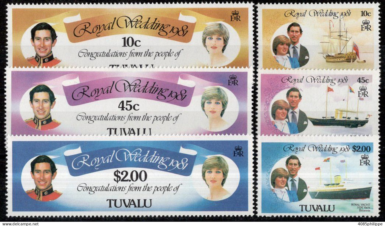 TUVALU Timbres-Poste N°156** à 160** Neufs Sans Charnières TB Cote : 12€50 - Tuvalu