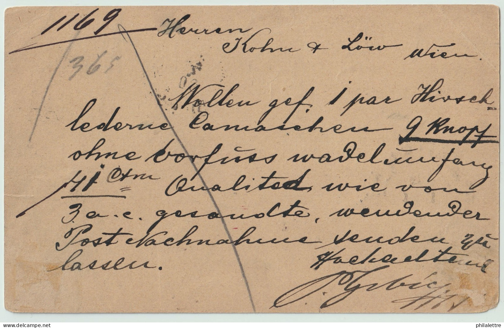 BOSNIE-HERZÉGOVINE / BOSNIA 1890 2kr Postal Card Used K.u.K. MILIT POST XIV / BIHAC To VIENNA - Bosnia Erzegovina