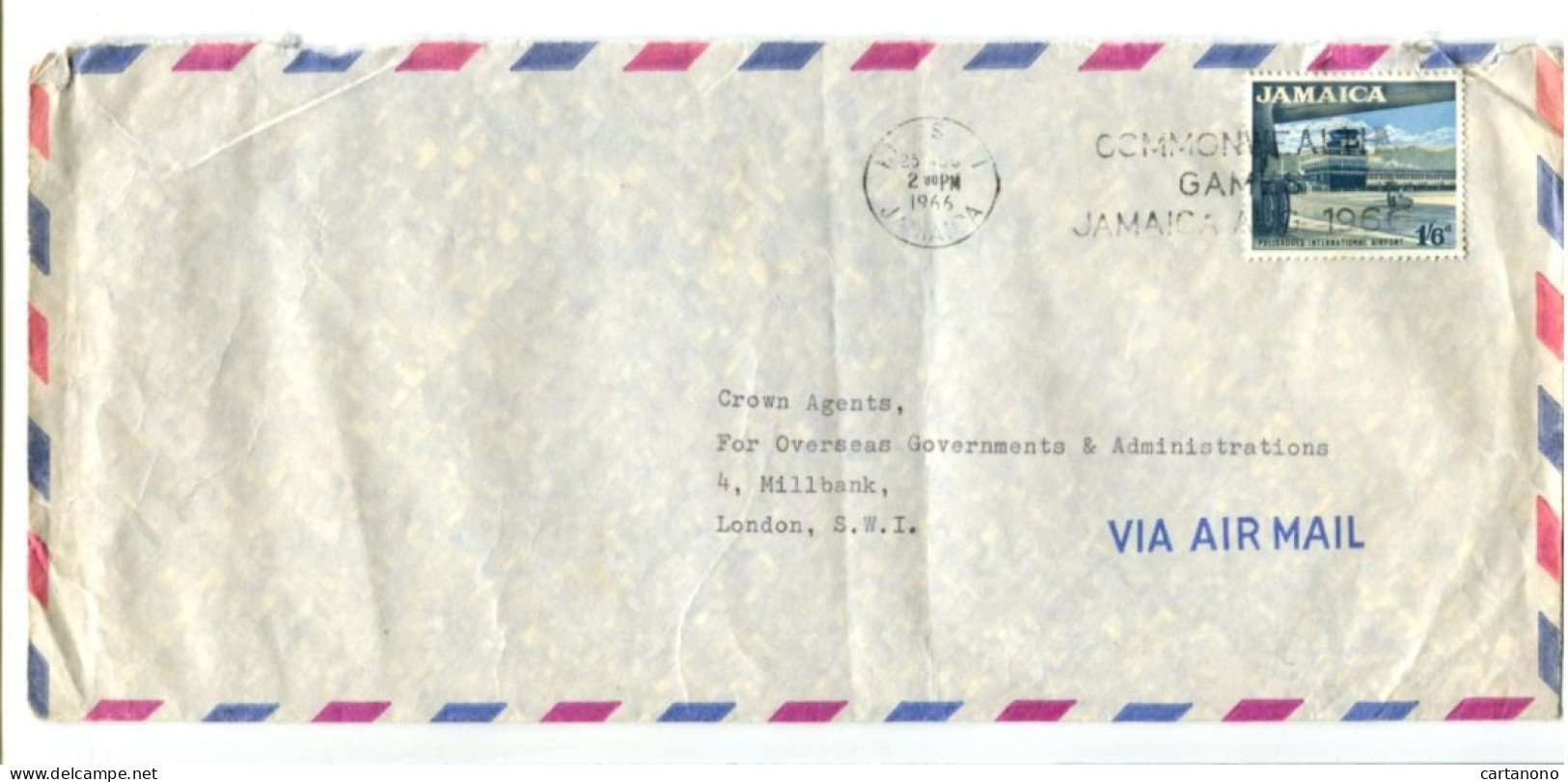 JAMAIQUE - Affranchissement Sur Lettre Par Avion - Aéroport - Giamaica (1962-...)