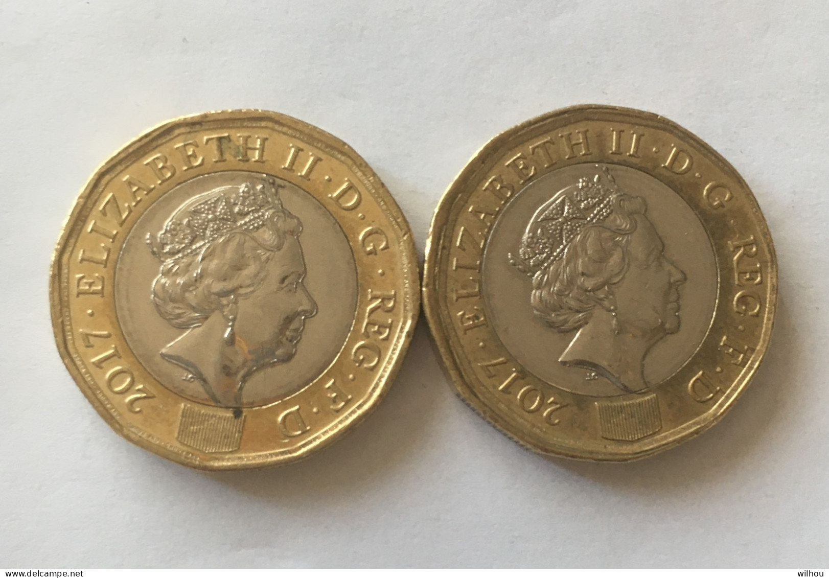 2 Pièces De One Pound Bimetallique Gde BRETAGNE 2017 - 1 Pond