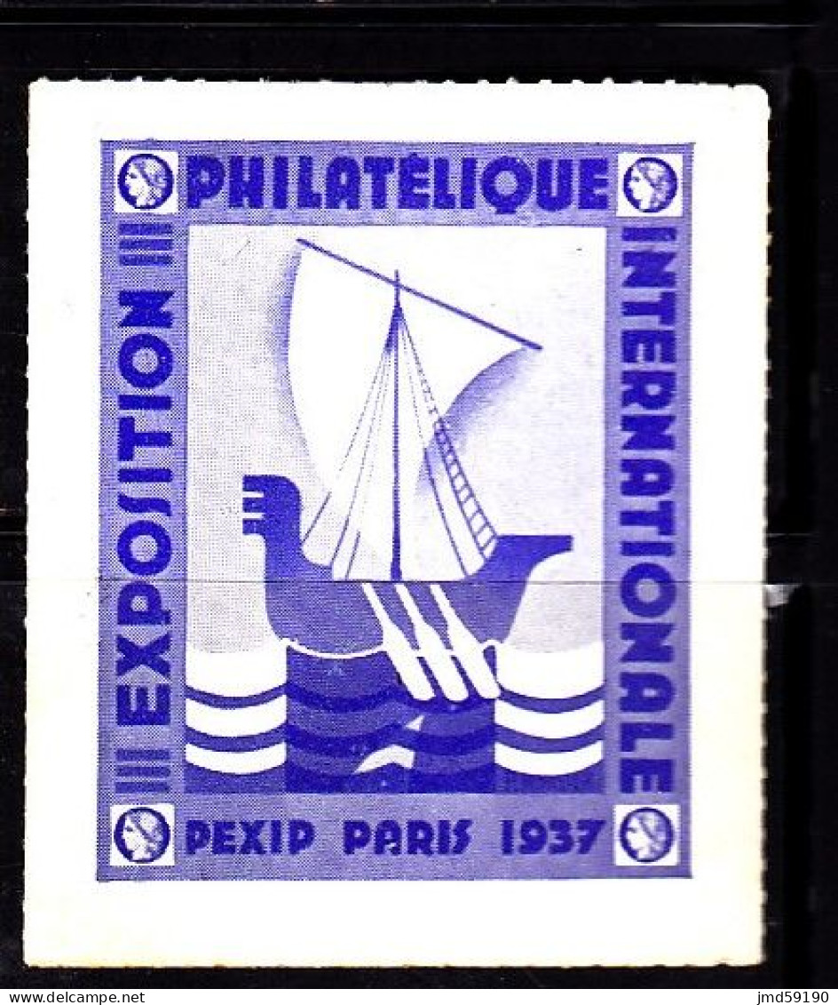 Vignette Neuve NSG - EXPOSITION PHILATELIQUE INTERNATIONALE PEXIP PARIS 1937 - Philatelic Fairs