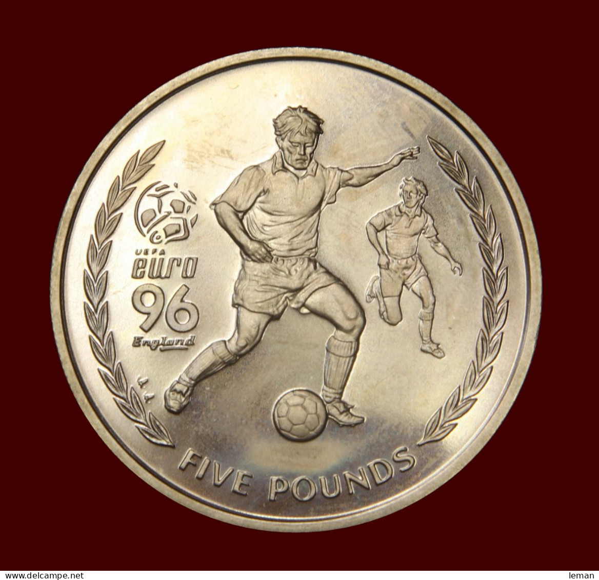 Isle Of Man Five Pounds 1996 Virtually UNC Euro 96 Championship Football £5 - Île De  Man