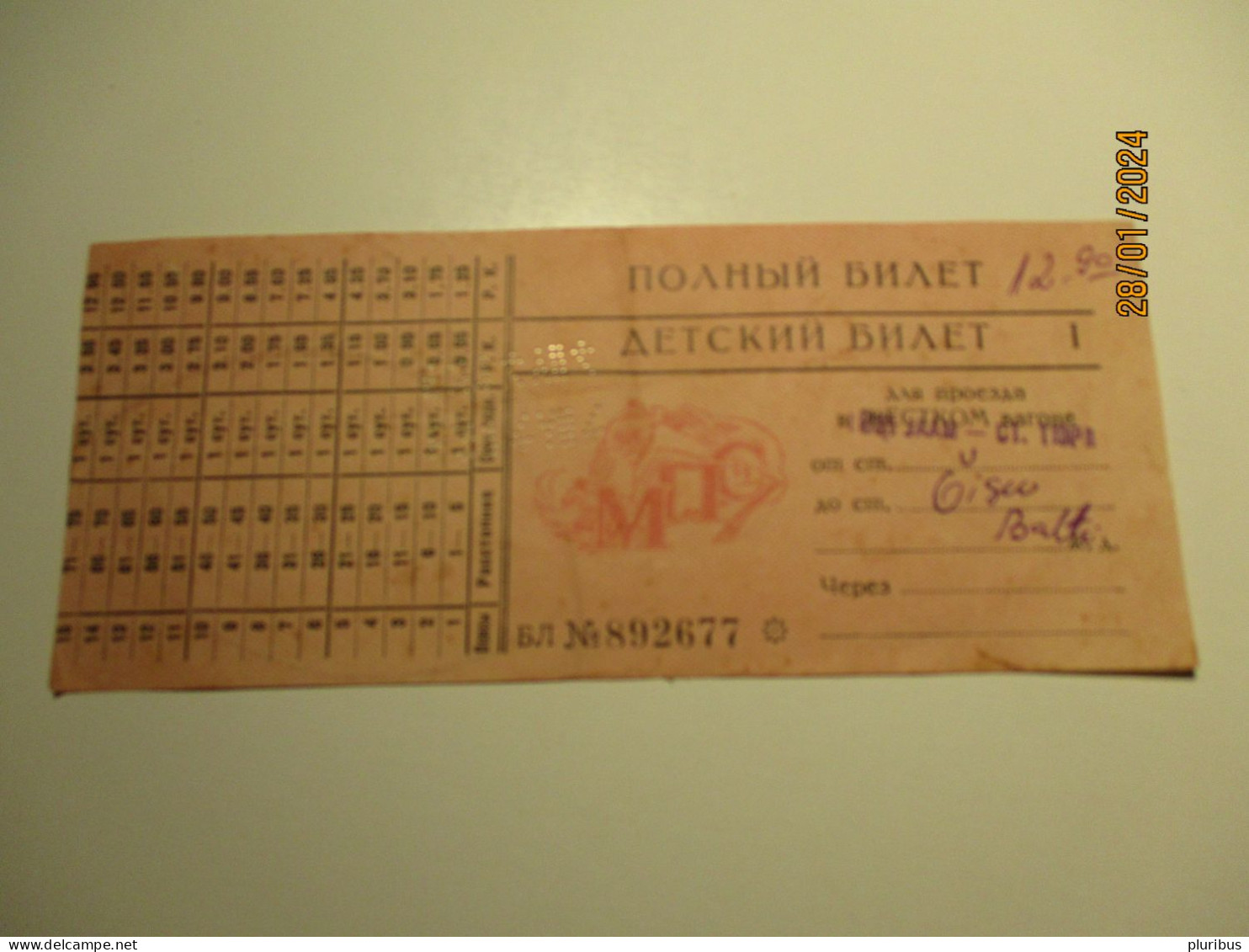 RUSSIA USSR RAILWAY TICKET LATVIAN RAILWAYS , USED IN ESTONIA  , 13-17 - Europe