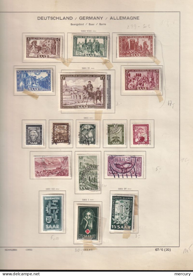 SARRE - Collection Presque Complète De 1947/59 à Petit Prix - 4 Scans En Exemple Sur 20 Pages - Lots & Serien