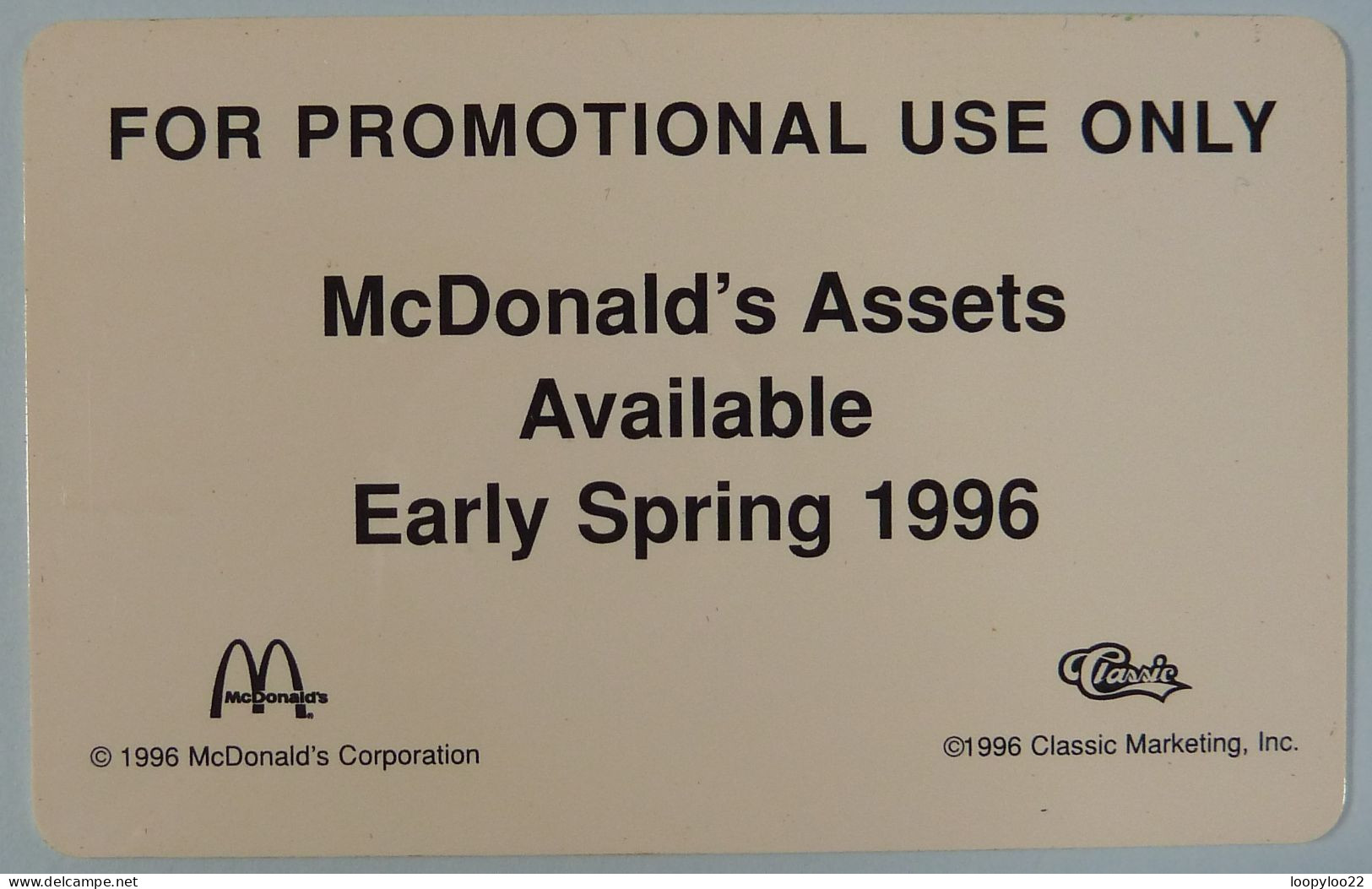 USA - Remote Memory - Sample For $1,000 - Mc Donald's Assets - 1996 - Promotional Use Only - R - Autres & Non Classés