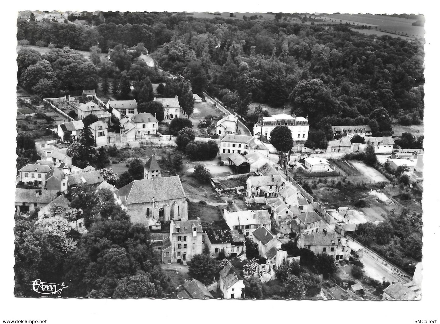 Montsoult, Vue Aérienne, Mairie, église (GF3557) - Montsoult