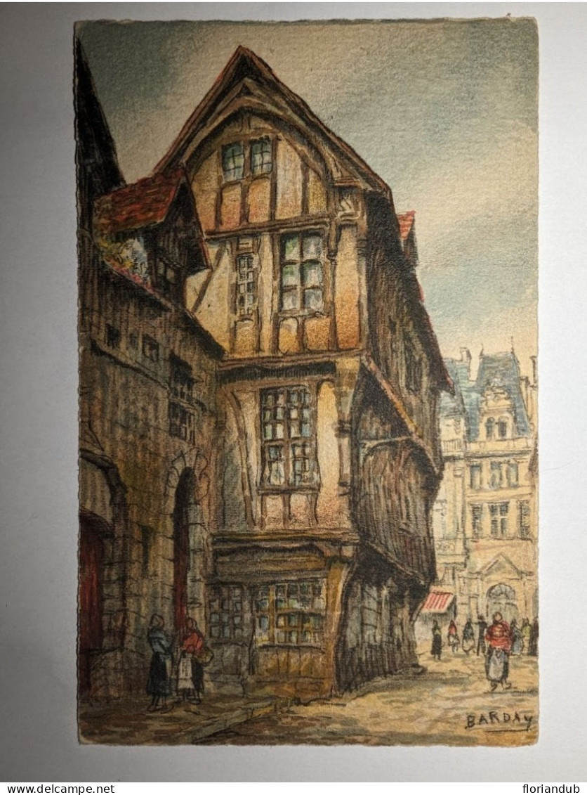 Ancienne CPA BARRE DAYEZ 3918 A - Illustrateur Barday - Rouen - La Rue Saint Romain - 9 X14cm - Barday