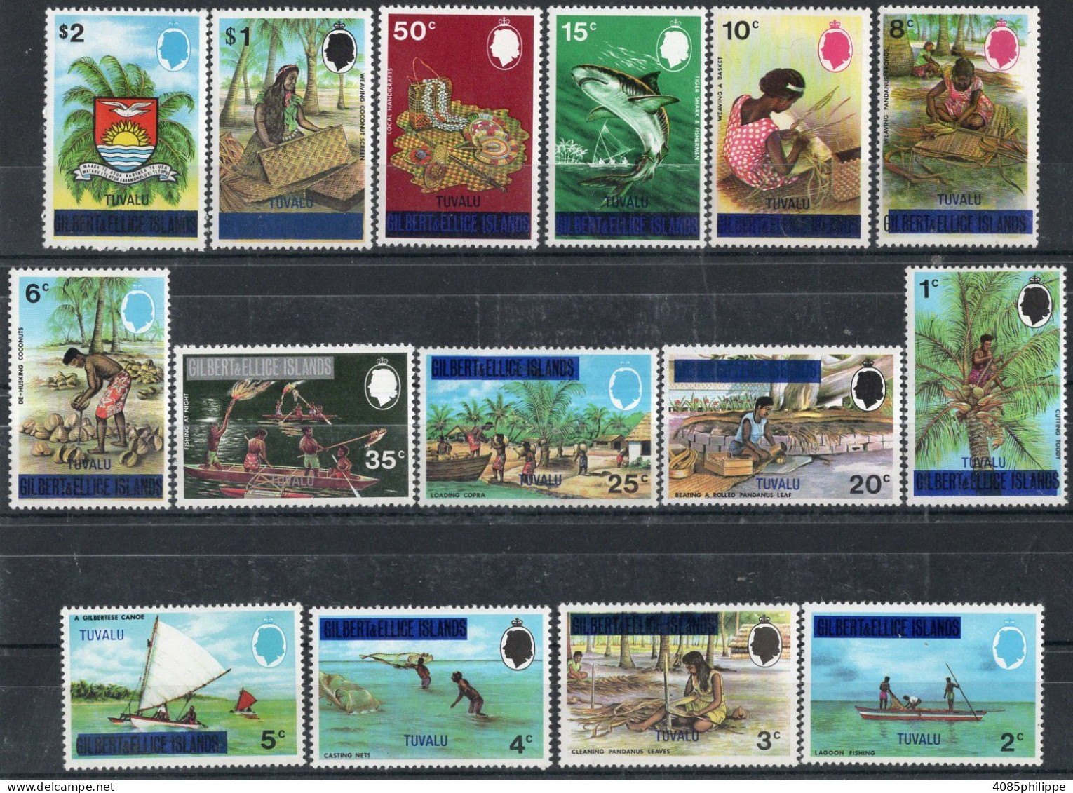 TUVALU Timbres-Poste N°4** à 18** Neufs Sans Charnières TB Cote : 52€50 - Tuvalu