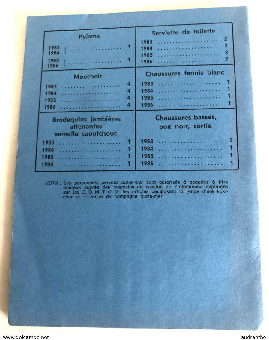 Carnet Individuel De Gendarmerie Achat Au Comptant Magasins De Cessions Habillement N°045624 BOSSE Gilbert Rennes 1963 - Politie & Rijkswacht