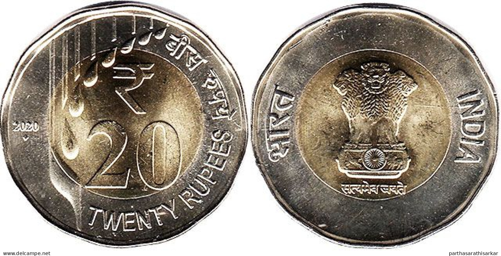 INDIA 2019 20 RUPEES BI-METALLIC UNC COIN - Inde