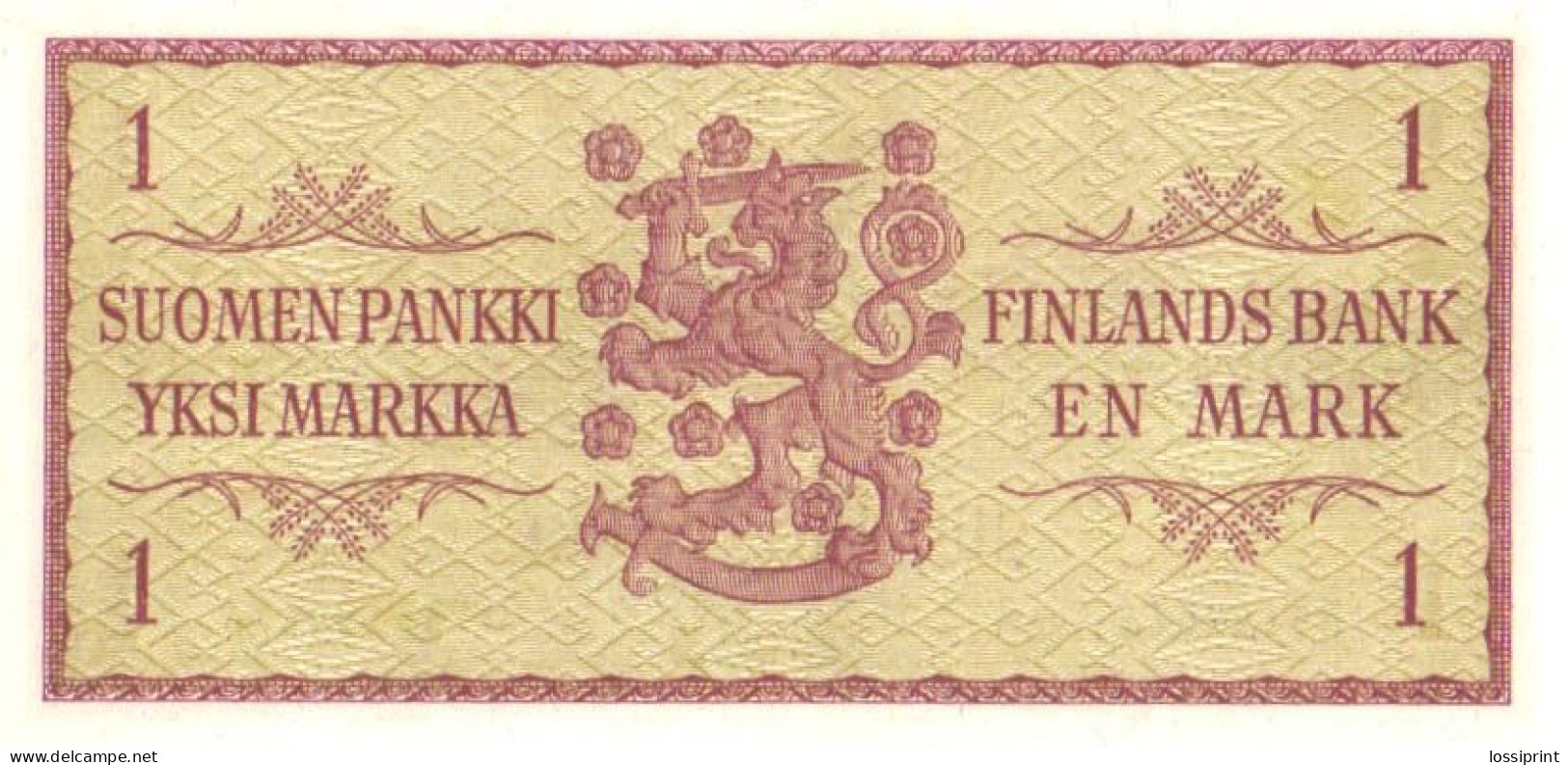 Finland:1 Mark 1963, AUNC - Finland