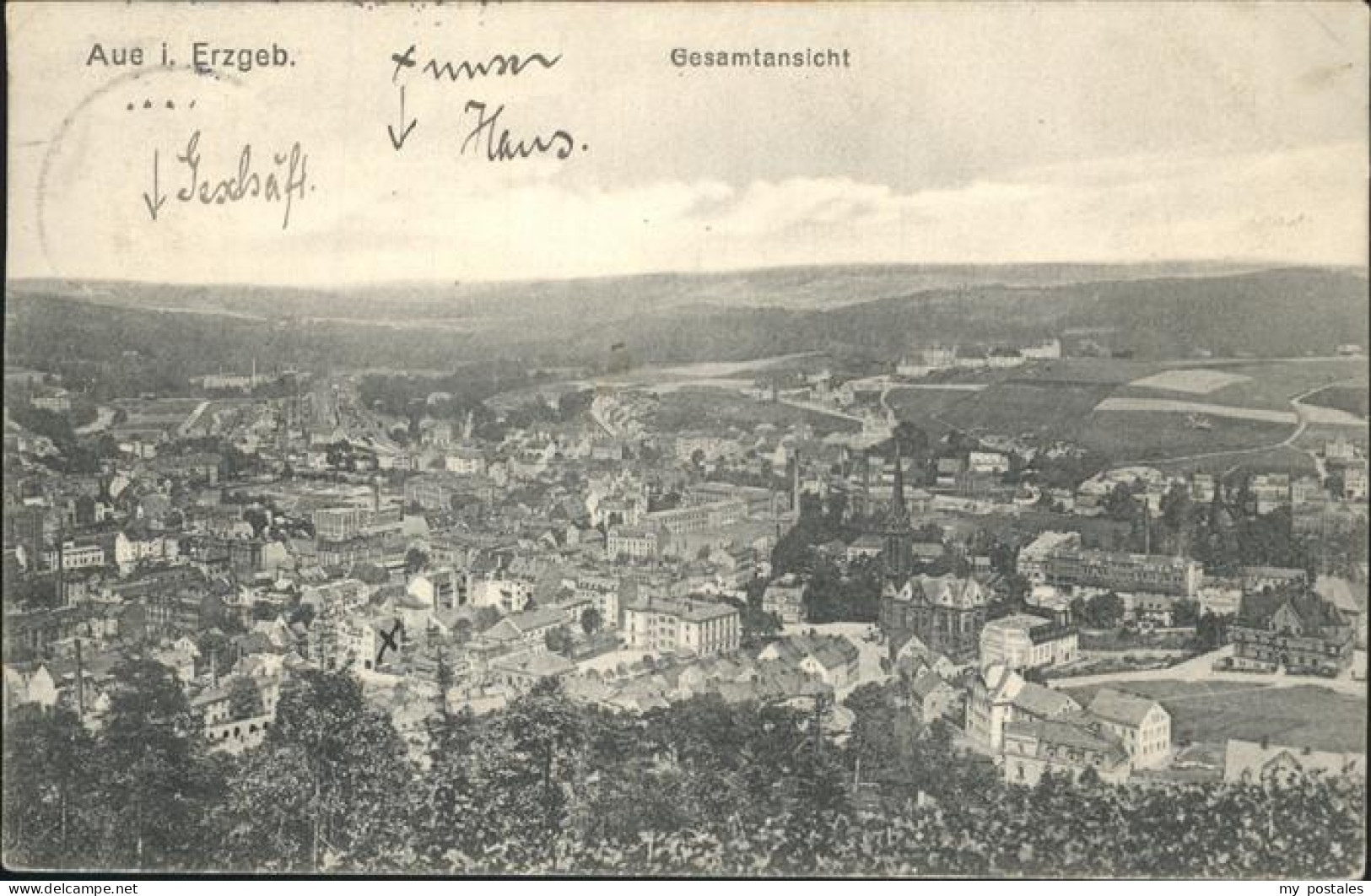 41305479 Aue Erzgebirge Panoramakarte Aue - Aue