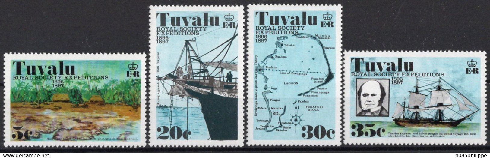 TUVALU Timbres-Poste N°55** à 58** Neufs Sans Charnières TB Cote : 6€00 - Tuvalu