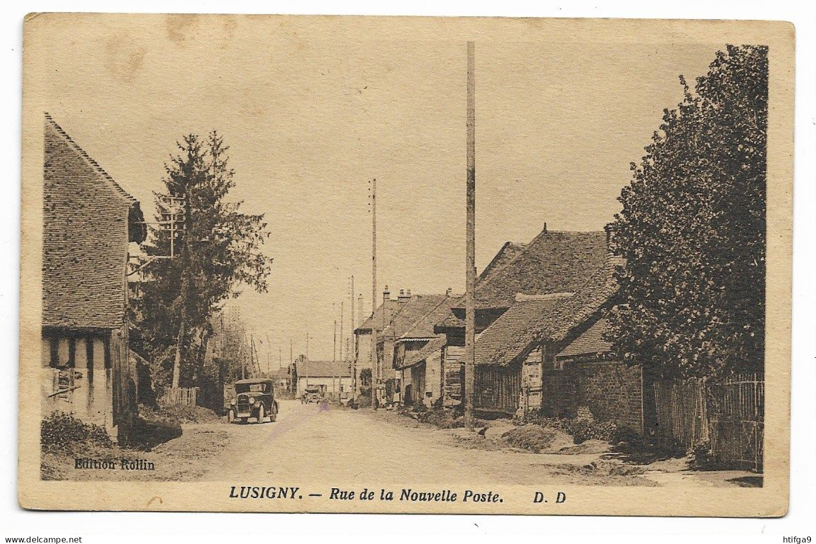 LUSIGNY Rue POSTE édit. ROLLIN Près Troyes AUBE Vendeuvre Sainte Savine Arcis Brienne Romilly Nogent Méry Bar Sur Seine - Troyes