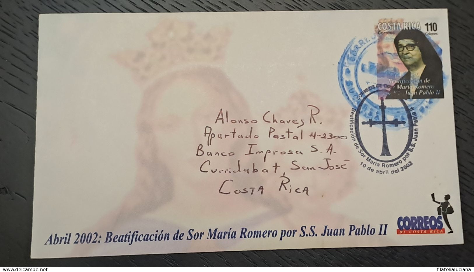 Costa Rica Circulated Internal 2002 Beatificación De Sor María Romero - Cristianismo