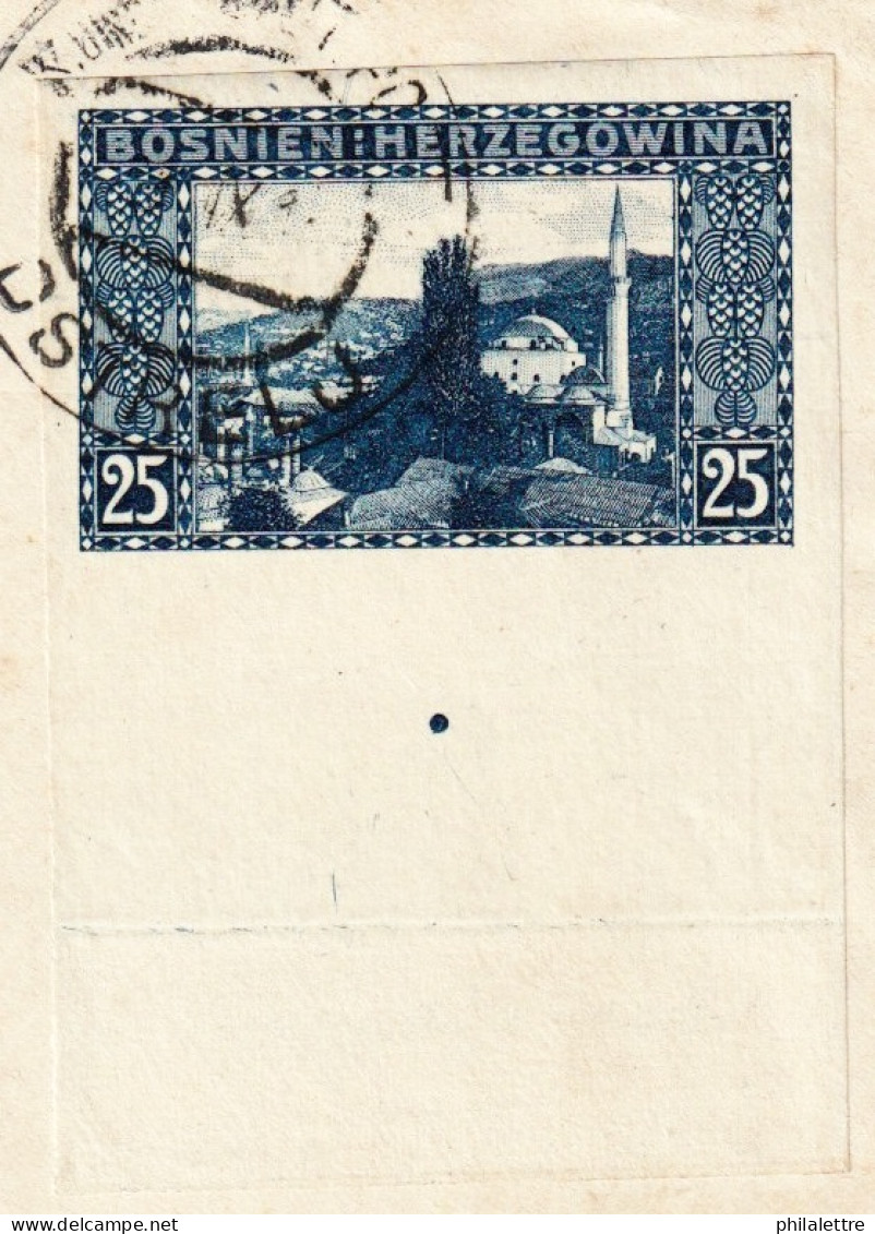 BOSNIE-HERZÉGOVINE / BOSNIA Ca.1910 Mi.36U Imperf. Marginal 25h On Cover OSTRELJ To BRANNENBURG, Bavaria - Bosnia And Herzegovina