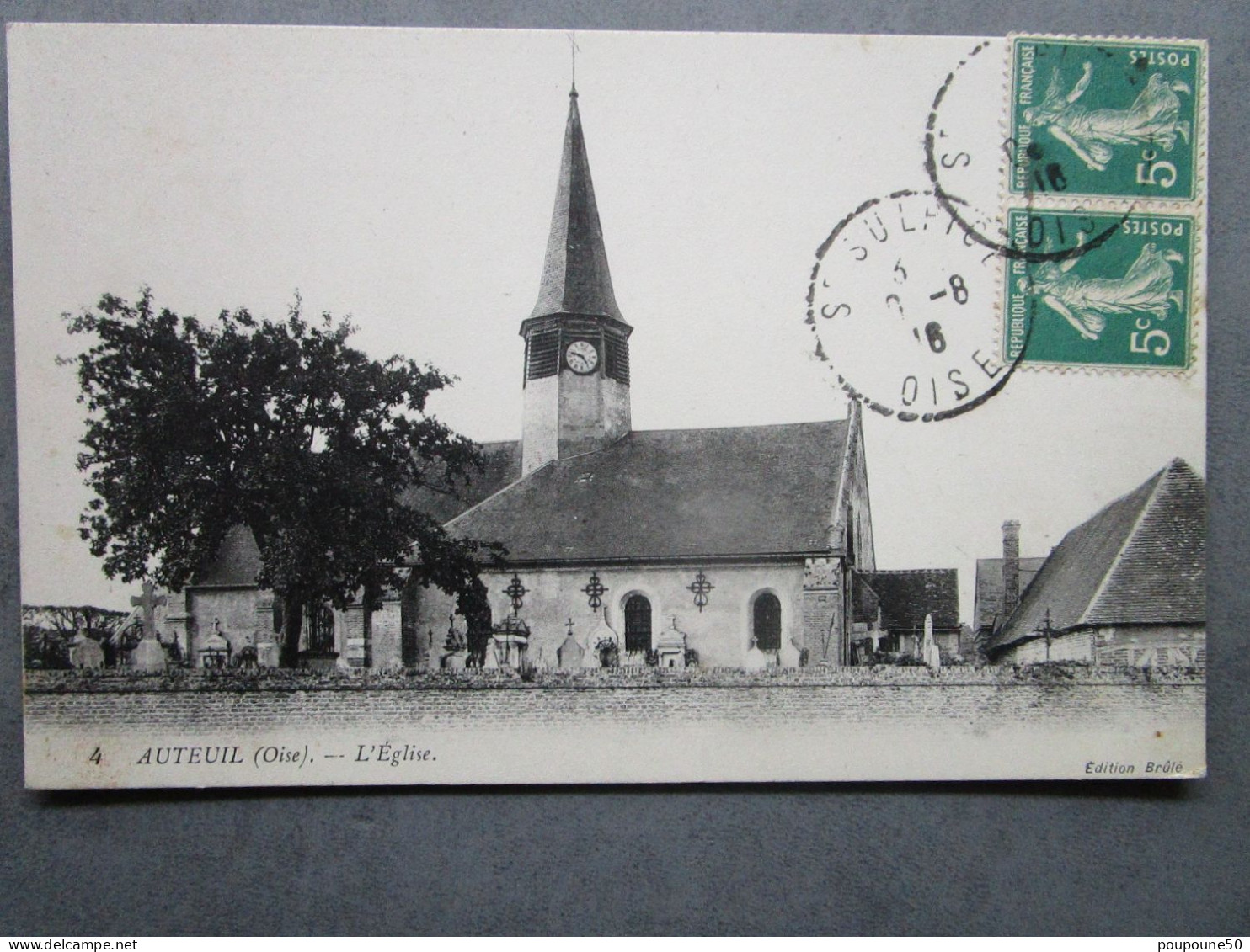 CPA 60 Oise  AUTEUIL Prés Auneuil , Beauvais - L'église Saint Denis Et Son Cimetière Autour 1916 - Auneuil