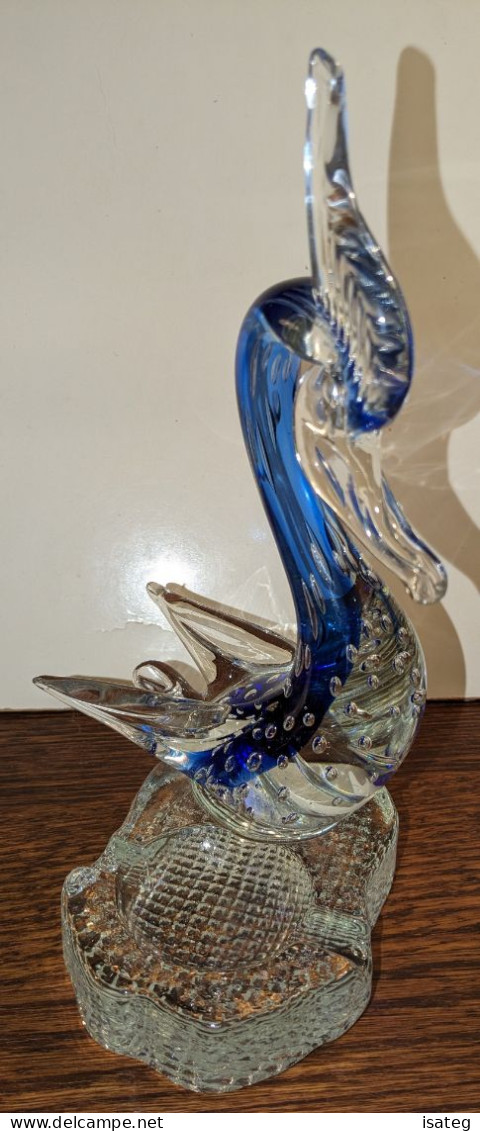 Cendrier En Verre Cygne Bleu - Glas & Kristall