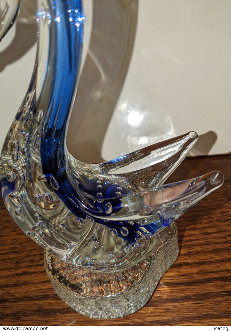 Cendrier En Verre Cygne Bleu - Verre & Cristal