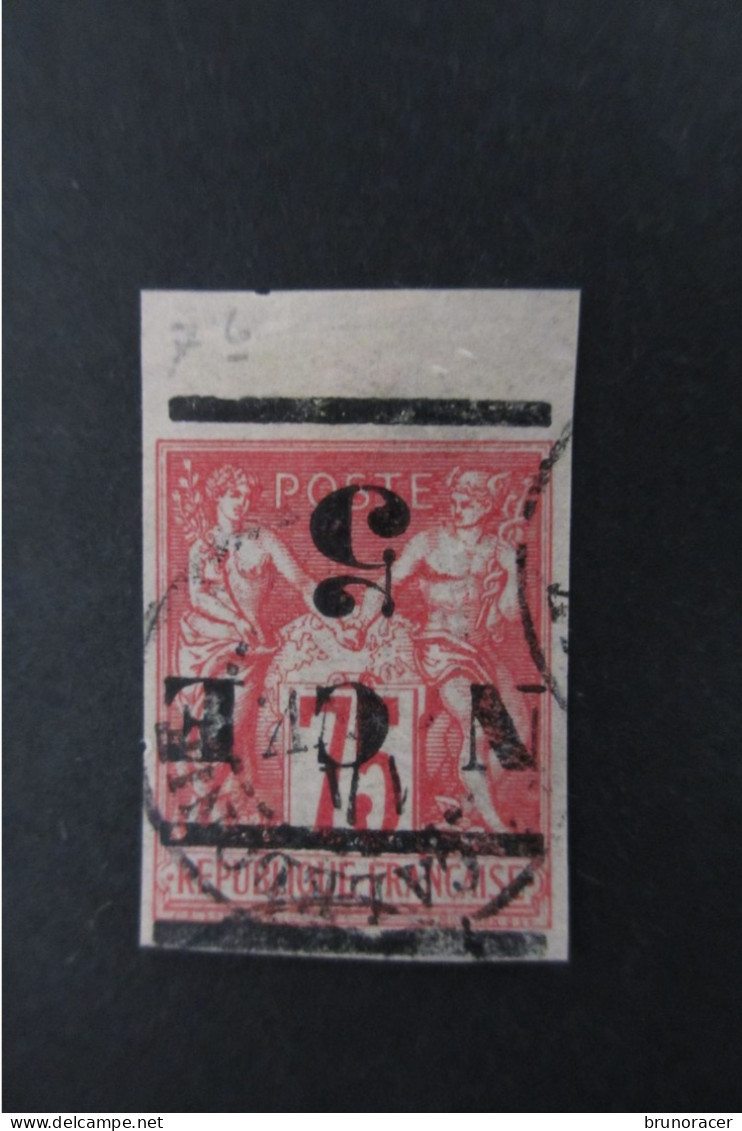Nelle CALEDONIE N°7a. SURCHARGE RENVERSEE + A CHEVAL BDF Oblit. TB  COTE ? EUROS    VOIR SCANS - Unused Stamps