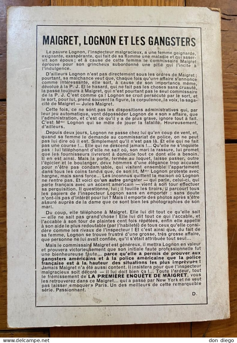 Maigret, Lognon Et Les Gangsters / Georges Simenon / Presses De La Cité (1957) - Simenon