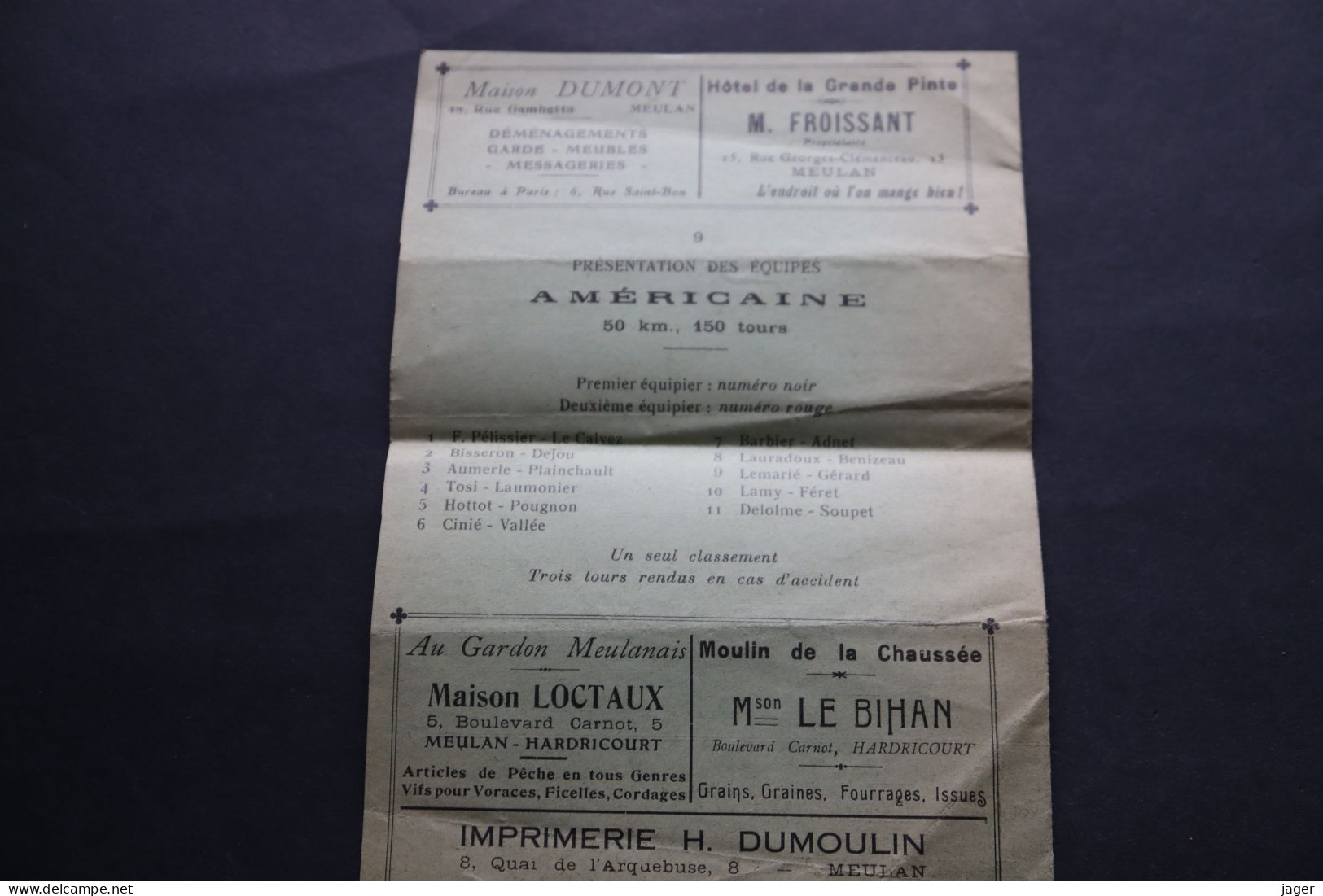 Lot De Papiers Cartes Programme Cyclisme Certificat Vers 1930   Lot 3 - Cyclisme