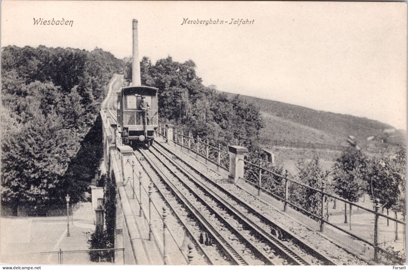 Wiesbaden , Nerobergbahn Talfahrt (Ungebraucht) - Wiesbaden