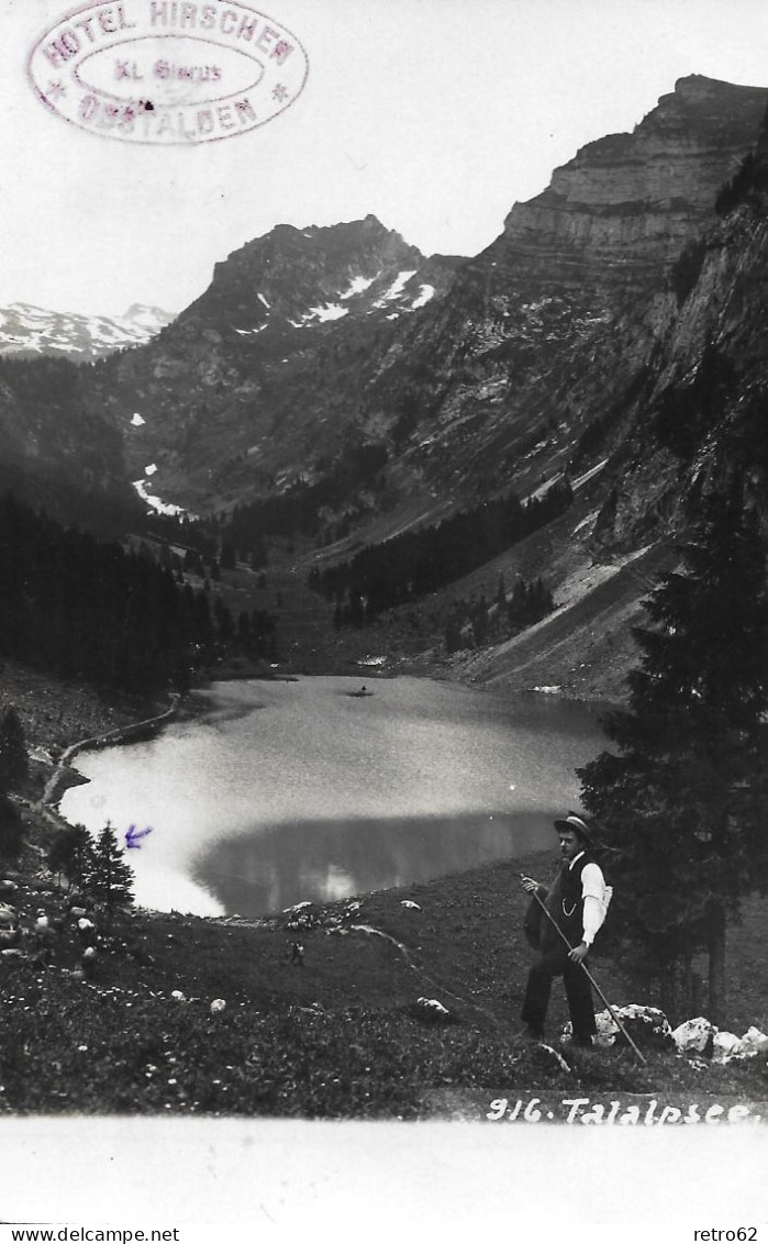 FILZBACH ► Talalpsee (1084 M.ü.M) Oberhalb Filzbach Gelegen, Mit Stempel Hotel Hirschen Obstalden, Ca.1930    ►RAR◄ - Filzbach