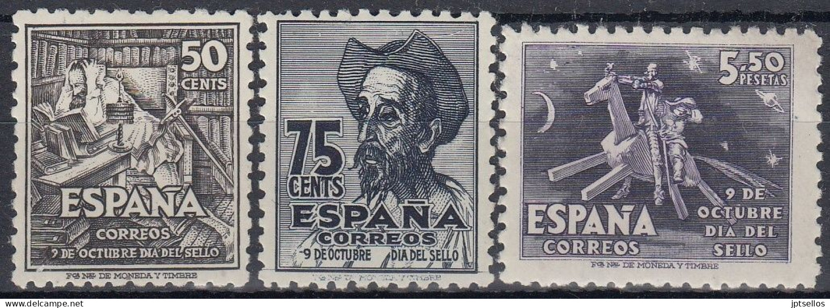 ESPAÑA 1947 Nº 1012/1014 NUEVO, SIN FIJASELLOS - Unused Stamps