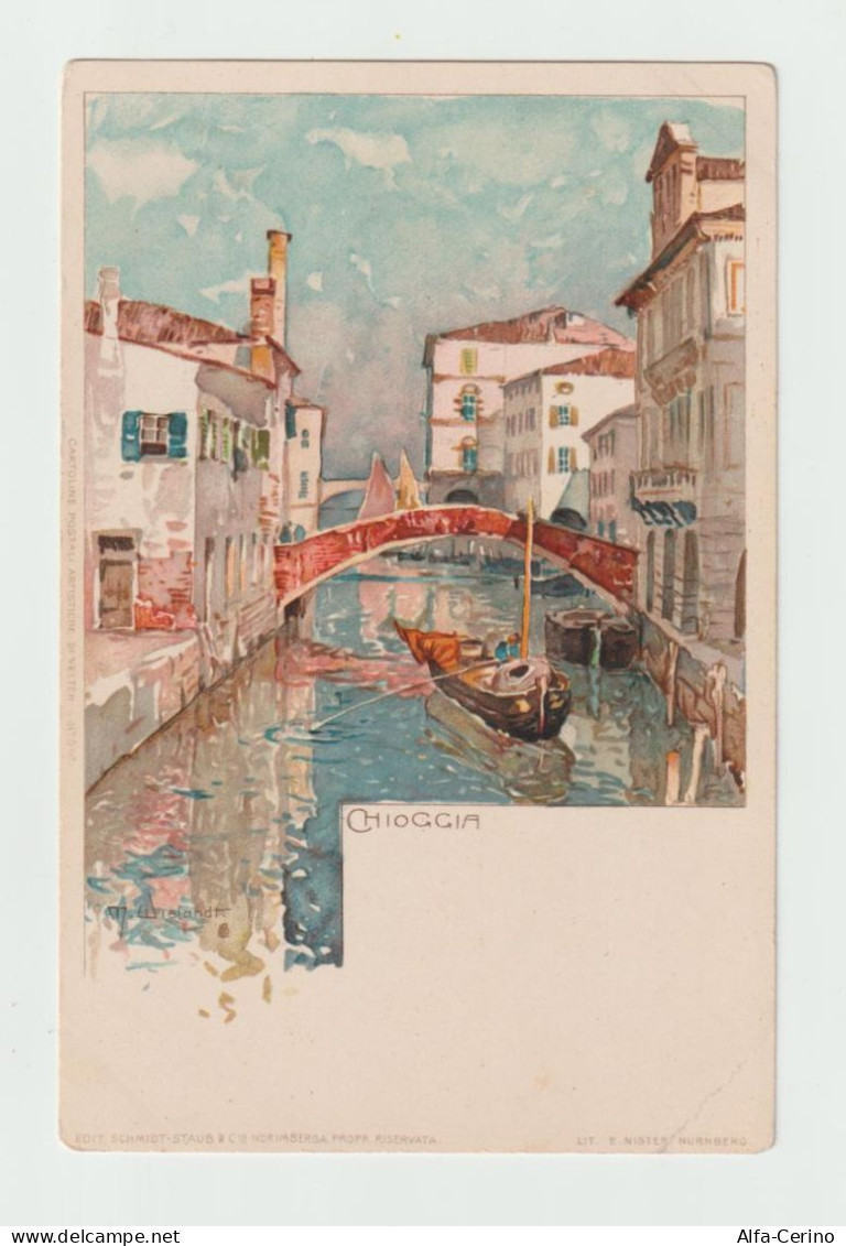 CHIOGGIA:  DA  ACQUERELLO  -  UN  CANALE  -  LITHO  -  PEGHINA  D' ANGOLO  -  FP - Chioggia