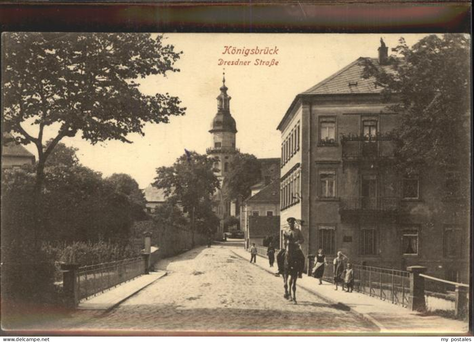 41302375 Koenigsbrueck Dresdener Strasse Kirche Reiter Feldpost Koenigsbrueck - Koenigsbrueck