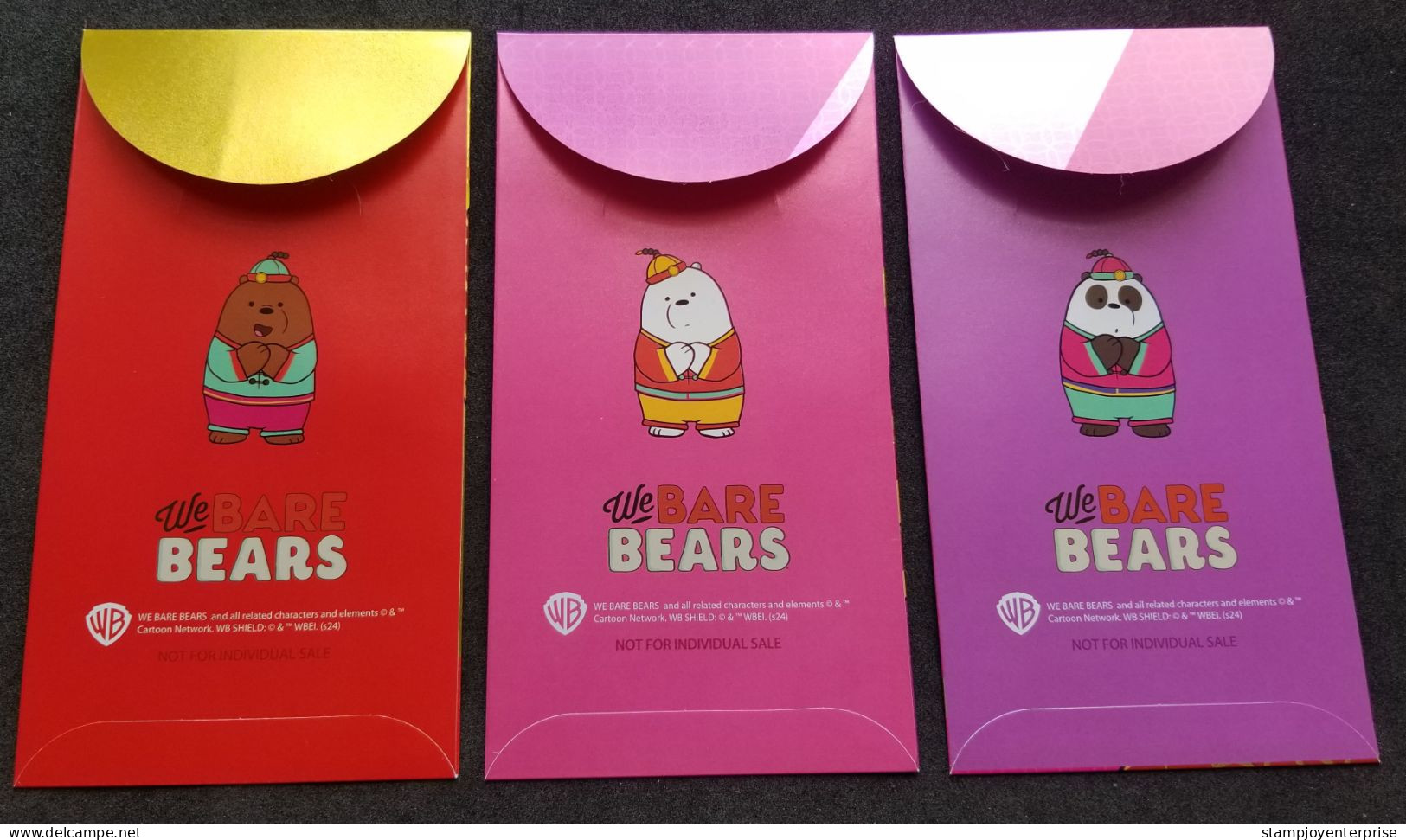 Malaysia Warner Bros Bare Bears Dragon Year 2024 Chinese New Year Lunar Zodiac Animation Panda Angpao (money Packet) - Neujahr