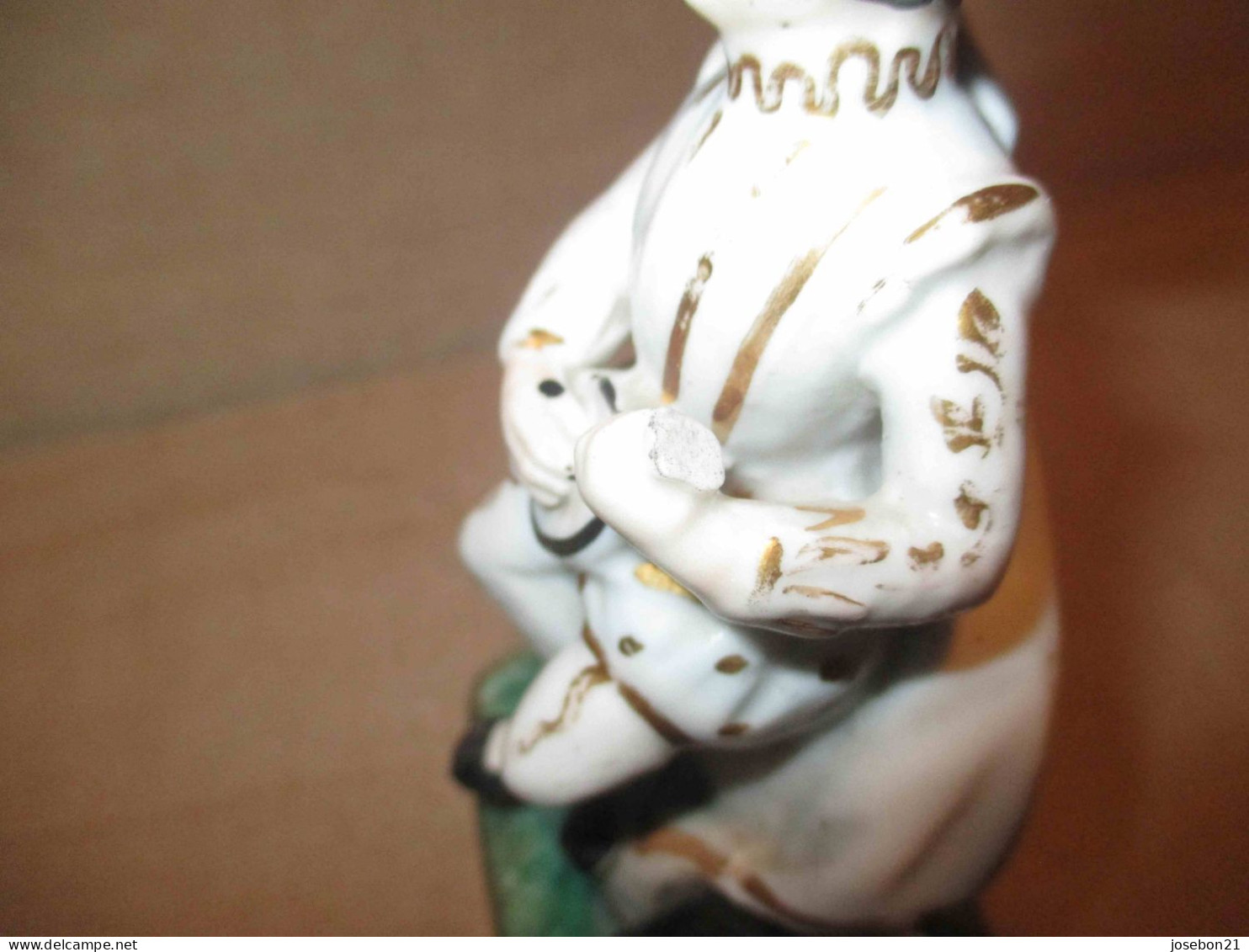 Ancien Encrier En Porcelaine De Vieux Paris Musicien XIX ème - Otros & Sin Clasificación