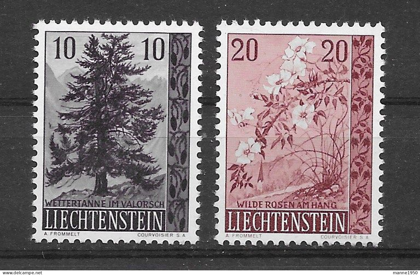 Liechtenstein 1957 Bäume Mi.Nr. 357/58 ** Postfrisch - Ungebraucht