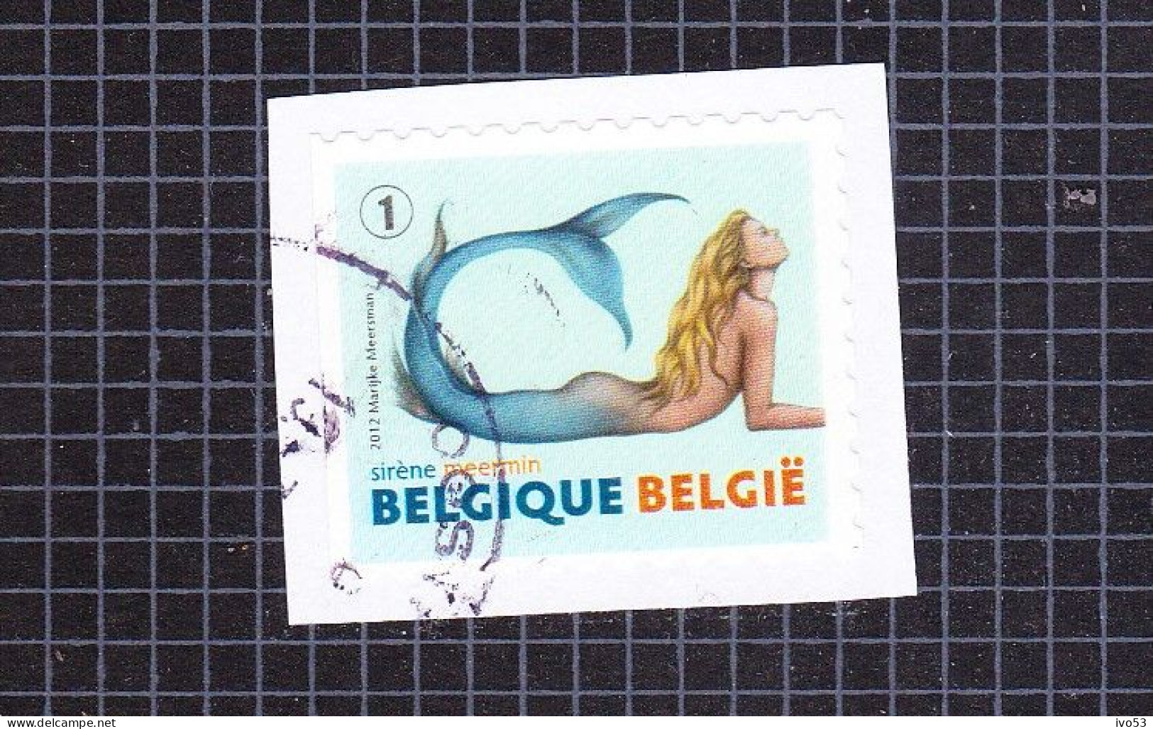 2012 Nr 4201 Gestempeld Op Fragment,zegel Uit Boekje B125.Fabelwezens / Créatures Fabuleuses. - Used Stamps