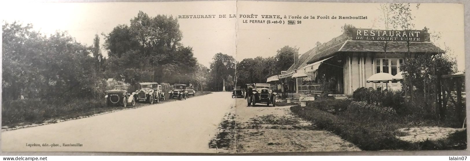 C. P. A. Double : 78 : LE PERRAY : Restaurant De La Forêt Verte, à L'orée De La Forêt De Rambouillet, Voitures - Le Perray En Yvelines