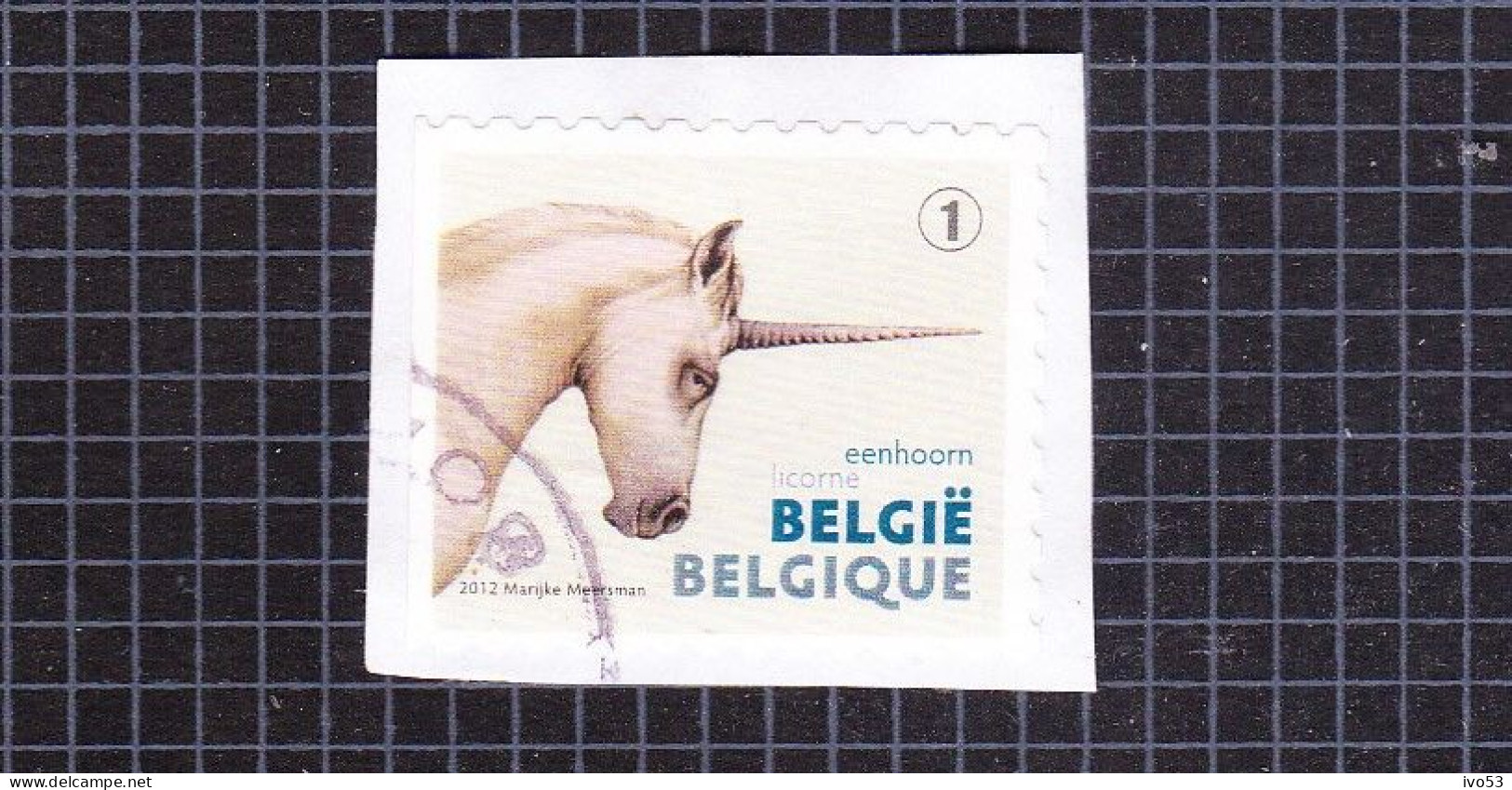 2012 Nr 4203 Gestempeld Op Fragment,zegel Uit Boekje B125.Fabelwezens / Créatures Fabuleuses. - Used Stamps