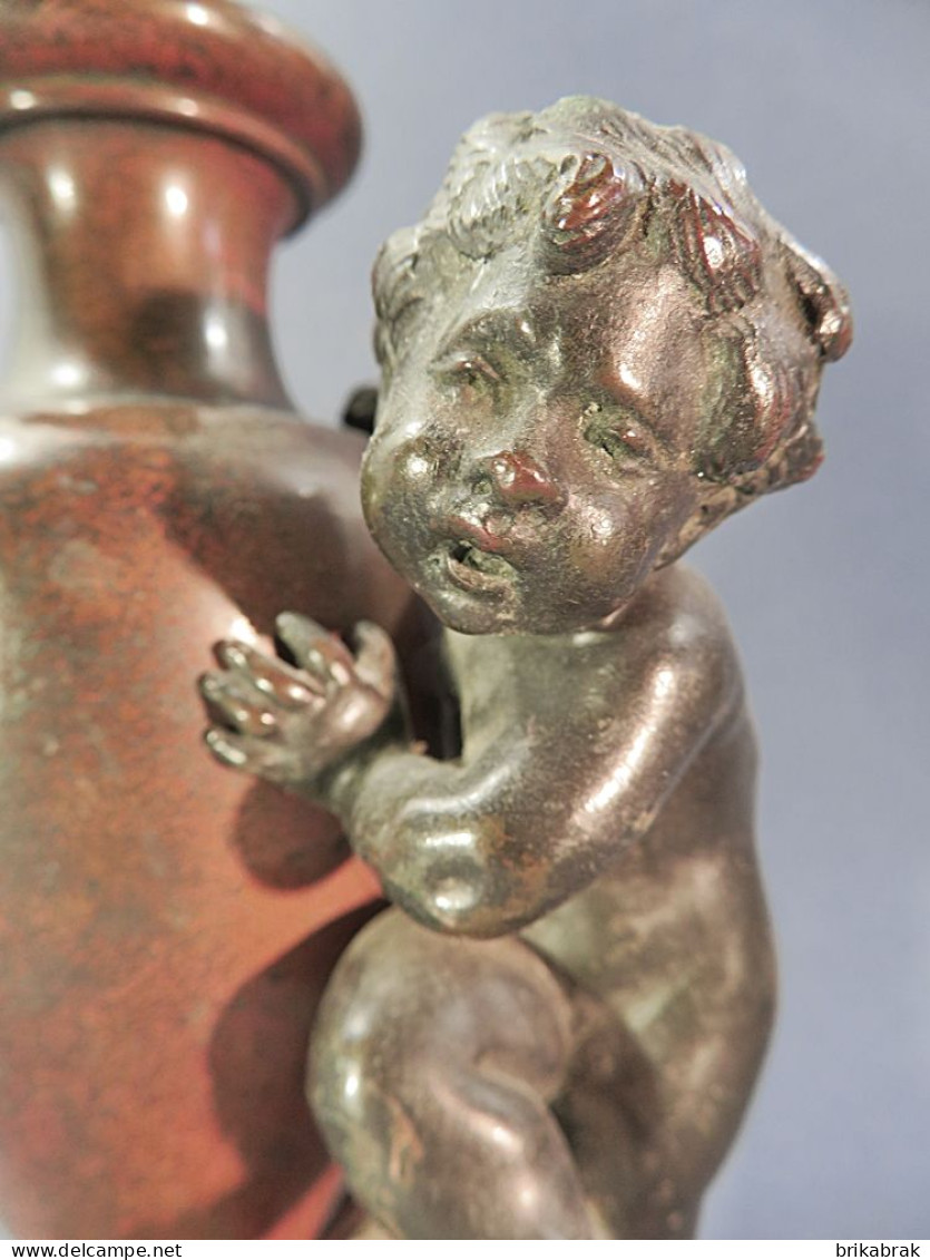 * VASE SOLIFLOR ENFANT EN BRONZE @ Statue Fleur Lézard - Bronzen