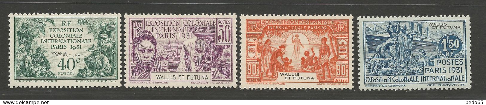 WALLIS ET FUTUNA Expo 1931 N° 66 à 69 NEUF* LEGERE TRACE DE CHARNIERE   / Hinge  / MH - Unused Stamps