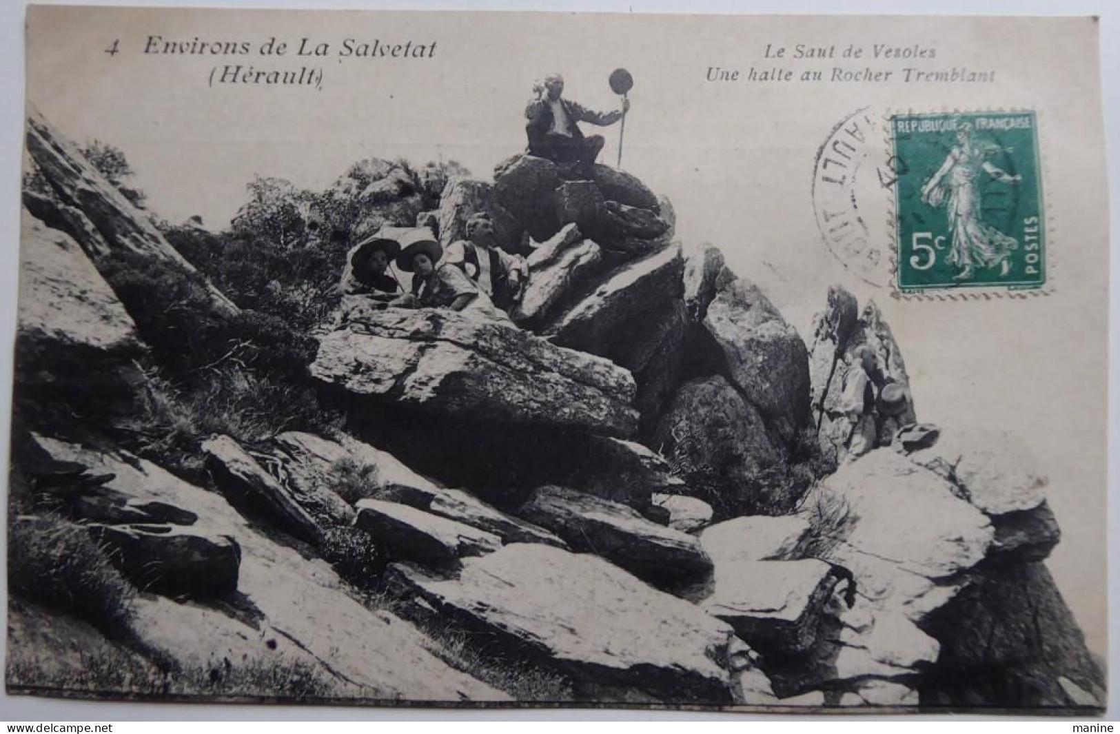 Environs De La Salvetat (Hérault) - Le Saut De Vesoles Une Halte Au Rocher Tremblant-  CPA 1907 - La Salvetat